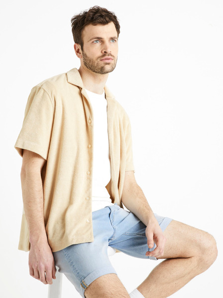 Celio Beigefarbenes Herren-T-Shirt Celio Dabob