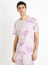 Celio Hellviolettes Herren-Batik-T-Shirt Celio Dengame