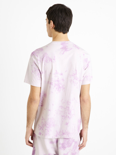 Celio Hellviolettes Herren-Batik-T-Shirt Celio Dengame