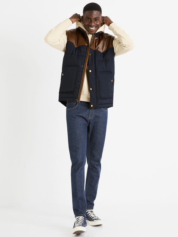 Celio Braun und dunkelblau Herren Celio Dumountain Steppweste