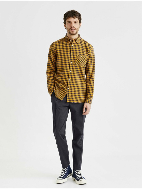 Celio Dunkelblaue Herren-Cropped-Hose Celio Cobozal