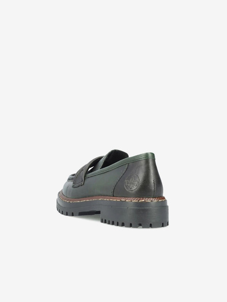 Rieker Grüne Damen Leder-Slipper Rieker