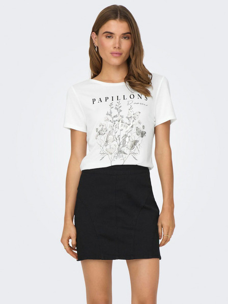 ONLY Weißes Damen-T-Shirt NUR für Frauen Gratis
