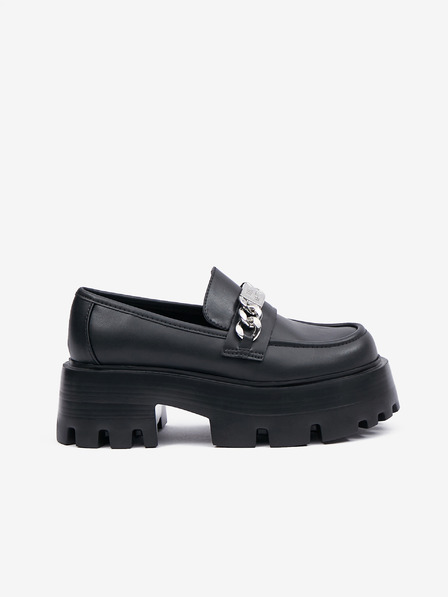 Steve Madden Schwarze Damen Leder Loafers Steve Madden Motoride Loafer
