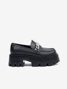 Steve Madden Schwarze Damen Leder Loafers Steve Madden Motoride Loafer