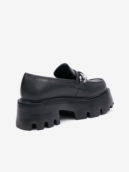 Steve Madden Schwarze Damen Leder Loafers Steve Madden Motoride Loafer