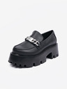 Steve Madden Schwarze Damen Leder Loafers Steve Madden Motoride Loafer