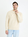 Celio Cremefarbener Herren-Basic-Pullover Celio Gexter