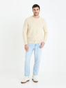 Celio Cremefarbener Herren-Basic-Pullover Celio Gexter