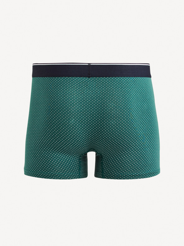Celio Dunkelgrün gemusterte Herren-Boxershorts Celio Mitch