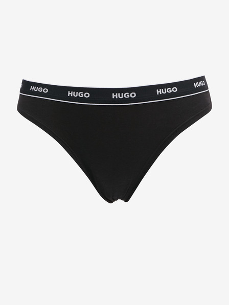 HUGO Dreier-Set Damen-Tangas in Schwarz, Lila und Dunkelrosa HUGO