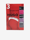 HUGO Dreier-Set Damen-Tangas in Schwarz, Lila und Dunkelrosa HUGO