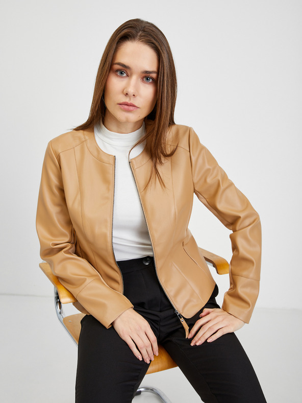Orsay Hellbraune Damen-Lederjacke von ORSAY
