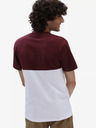Vans Weißes VANS Colorblock T-Shirt für Herren in Burgund