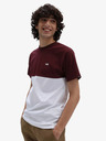 Vans Weißes VANS Colorblock T-Shirt für Herren in Burgund