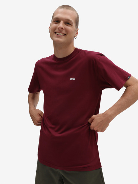 Vans Burgunderrotes Herren VANS T-Shirt mit Logo auf der linken Brust