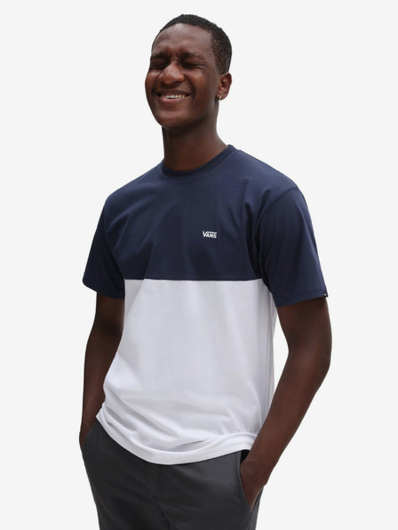 Vans Blau-weißes Herren VANS Colorblock-T-Shirt
