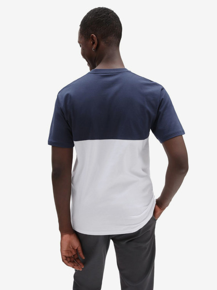 Vans Blau-weißes Herren VANS Colorblock-T-Shirt