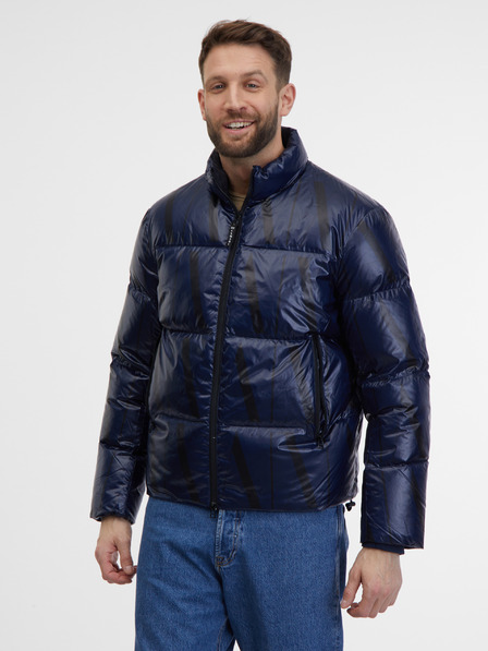 Armani Exchange Dunkelblaue gemusterte Herren-Steppjacke Armani Exchange Giacca