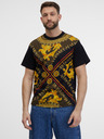 Versace Jeans Couture Schwarzes gemustertes Herren-T-Shirt Versace Jeans Couture