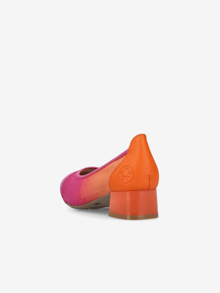 Rieker Orange und rosa Damenpumps mit Lederdetails Rieker