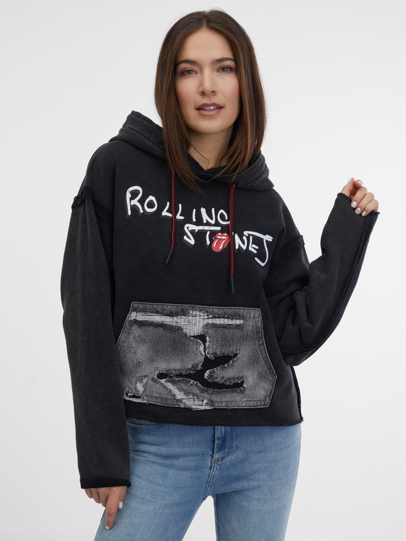 Desigual Schwarzer Desigual Rolling Kapuzenpullover