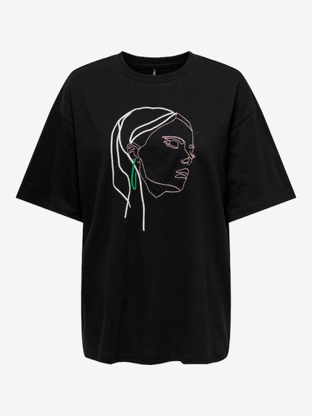 ONLY Schwarzes Damen-T-Shirt in Übergröße ONLY Ola