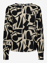 ONLY Schwarz-beige gemusterte Damenbluse ONLY Halia