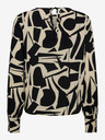 ONLY Schwarz-beige gemusterte Damenbluse ONLY Halia