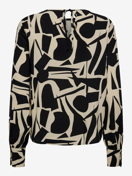 ONLY Schwarz-beige gemusterte Damenbluse ONLY Halia