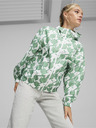Puma Weiße und grüne Puma Blossom AOP Windbreaker leichte gemusterte Jacke für Damen