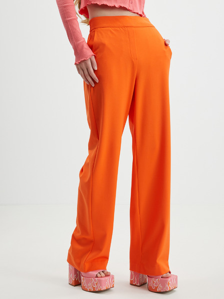 Vero Moda Orangefarbene Damenhose mit weitem Bein VERO MODA Lis Cookie