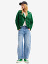Desigual Grüne kurvige Lederjacke Harry von Desigual für Damen