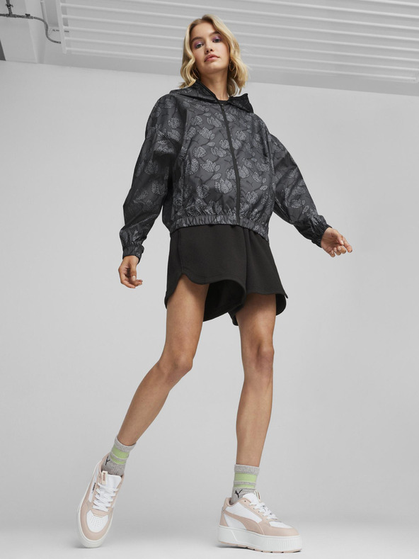 Puma Graue Damen Puma Blossom AOP Windbreaker Leichte gemusterte Jacke