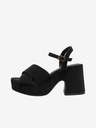 ONLY Schwarze Damen-Sandalen mit Absatz aus Wildleder ONLY Alba-1