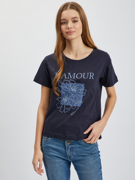 Orsay Dunkelblaues Damen-T-Shirt ORSAY