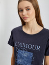 Orsay Dunkelblaues Damen-T-Shirt ORSAY