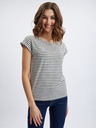 Orsay Creme und blau gestreiftes Damen-T-Shirt ORSAY