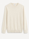 Celio Cremefarbener Herren-Basic-Pullover Celio Decoton