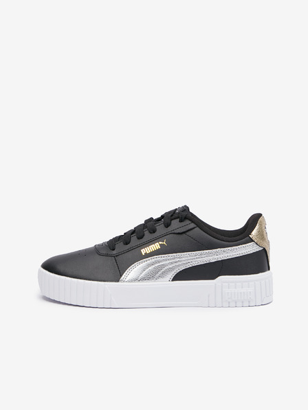Puma Schwarze Damen Ledersneakers Puma Carina 2.0 Metallic Shine