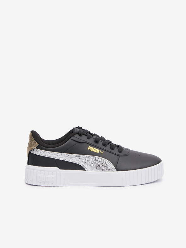 Puma Schwarze Damen Ledersneakers Puma Carina 2.0 Metallic Shine