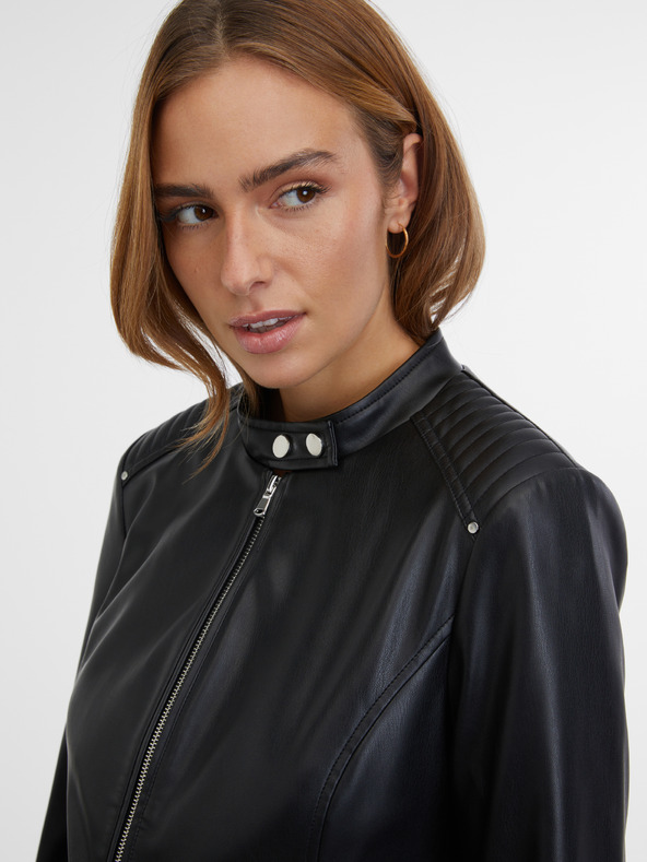 Orsay Schwarze Damen Kunstlederjacke ORSAY