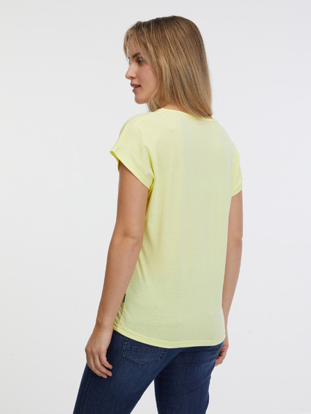 Sam 73 Hellgelbes Damen-Basic-T-Shirt SAM 73 Clorinda