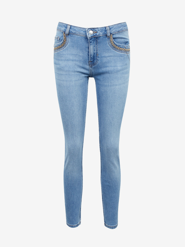Orsay Hellblaue abgeschnittene Skinny Fit Jeans ORSAY