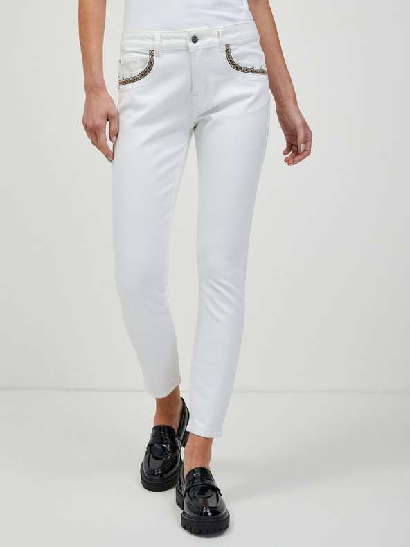 Orsay Weiße cropped Skinny-Jeans ORSAY