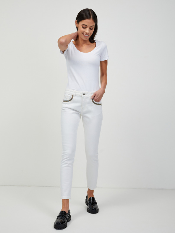 Orsay Weiße cropped Skinny-Jeans ORSAY
