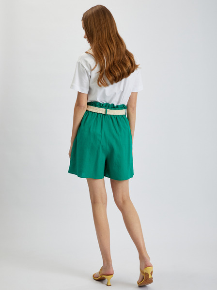 Orsay Grüne Damen-Leinen-Shorts ORSAY