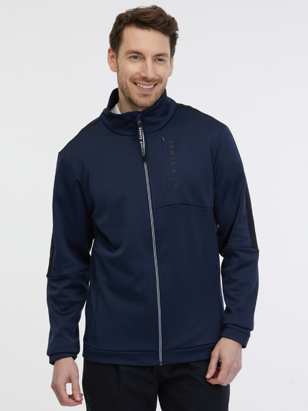Sam 73 Dunkelblaues Herren-Sweatshirt mit Reißverschluss SAM 73 Lucas