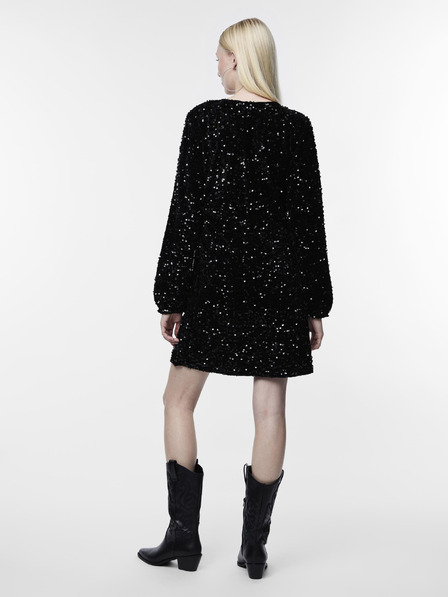 Pieces Schwarzes Damen Paillettenkleid Pieces Kam