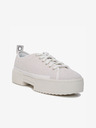 Diesel Diesel Merley Creme Damen Leder Plateau Turnschuhe
